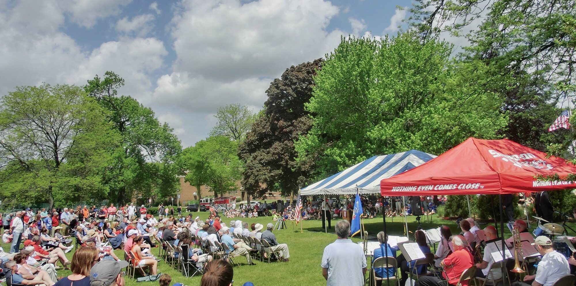 Memorial Day ceremony crowd at Armory Park